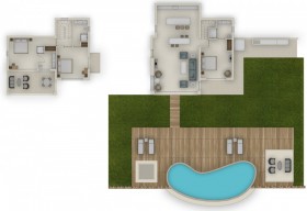 Deluxe Three Bedroom Villa with Private Pool Beachfront
