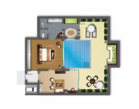 One Bedroom Deluxe Garden Pool Villa (178 m2)