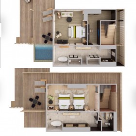 Two Bedroom Sunset Overwater Villa with Pool (334 m2)