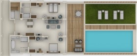 Deluxe Two Bedroom Suite private Pool - Beach front
