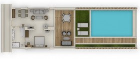 Deluxe One Bedroom Suite private Pool Beach Front