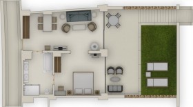 Deluxe One Bedroom Suite Private Garden - Garden view