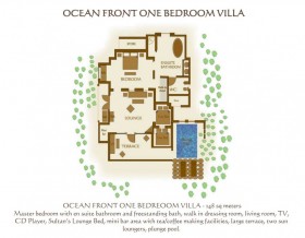 Ocean Front One Bedroom Villa