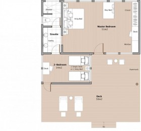 Oceanfront 2-bedroom Bure (46 m2 + terasa 14 m2, 2 Bure)