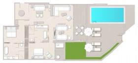 Deluxe Two Bedroom Suite Private Pool Sea View (130 m²)