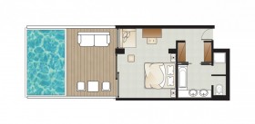 Deluxe Junior Bungalow Suite with Sea View and Private Pool (45 m2)