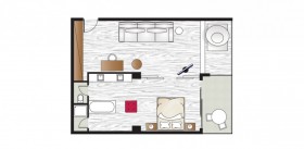 Luxury One-Bedroom Suite with Frontal Sea View (70 m2)