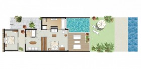 Luxury Two Bedroom Beach Villa Sea Front with Private Pool & Garden (75 m2)