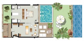 Junior Presidential Villa Sea Front with Private Pool and Garden (67,5 m2)