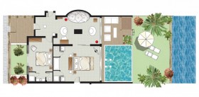 Presidential Villa Sea Front with Private Pool and Garden (88 m2)