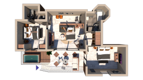 Luxury Family Two Bedroom Suite Sea View with Outdoor Jacuzzi