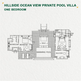 Hillside Ocean View Private Pool Villa One Bedroom (204 m²)