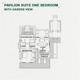 Pavilion Suite One Bedroom with Garden View (110 m²)