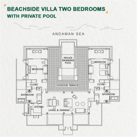 Beachside Villa Two Bedrooms with Private Pool (350 m²)