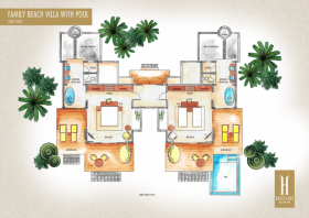 Two Bedroom Family Pool Beach Villa (207 m²)
