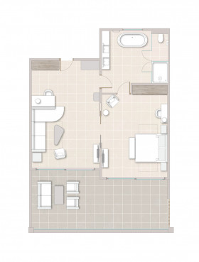 Deluxe One Bedroom Bungalow Suite Balcony (80 m²)