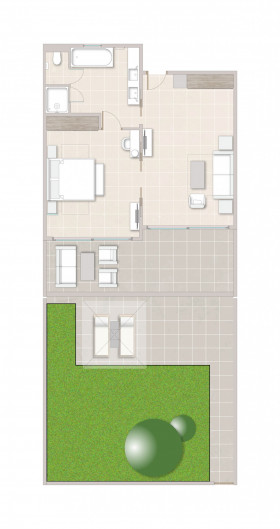 One Bedroom Suite Private Garden Garden View (70 m²)