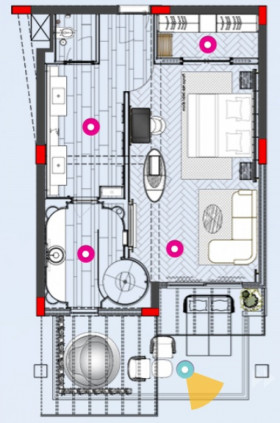 Penthouse Suite with Turkish Bath & Jacuzzi (70–74 m²)