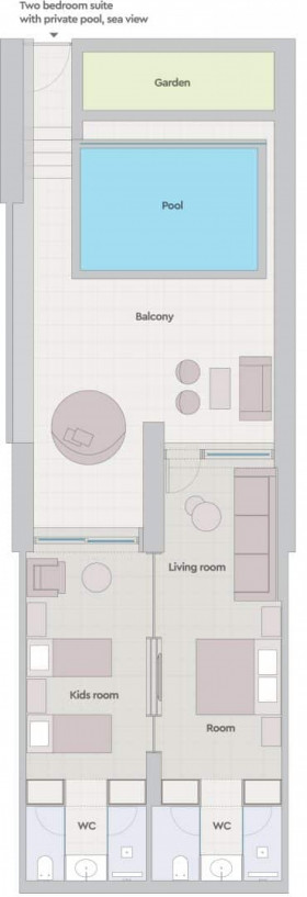 Two Bedroom Bungalow Suite Private Pool - Sea View