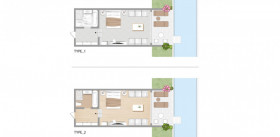 Swim Up Family Bungalow Open Plan (33 m²)