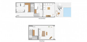 Maisonette on the Rocs Private Pool Waterfront (83 m²)