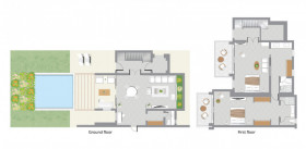 2-Bedroom Beachfront Villa Private Pool (134 m²)