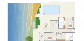 2-Bedroom Villa Waterfront Private Pool & Private Beach (120 m²)