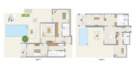 2-Bedroom Villa Waterfront Private Pool (120 m²)