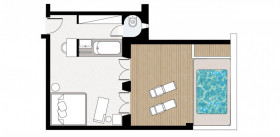 Luxury Bungalow with Outdoor Hydro-Massage Bathtub