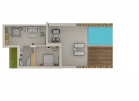 Deluxe One Bedroom Bungalow Suite Private Pool - Garden View