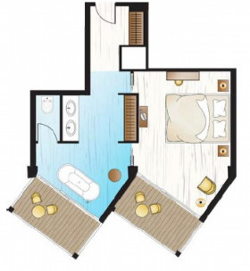 Ivory Junior Suite with Side Sea View (34 m2)