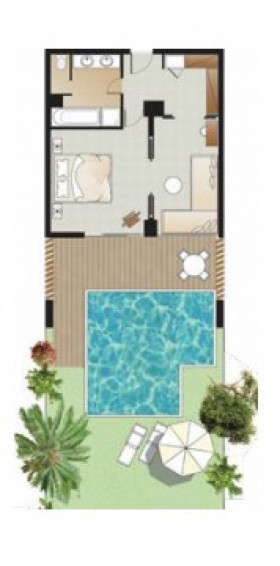 Swim Up Family Suite with Garden (40 m2)