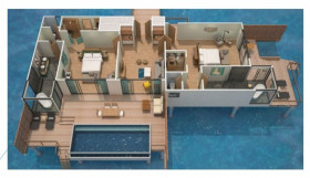 2 Bedroom Overwater Villa with Pool (270 m²)