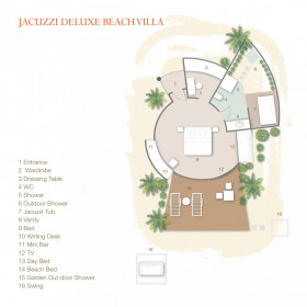 Jaccuzi Deluxe Beach Villa (76 m2)