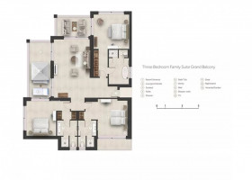 Three Bedrooms Family Suite Grand Balcony, Garden View