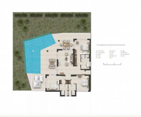 Three Bedroom Family Suite Private Pool, Garden View