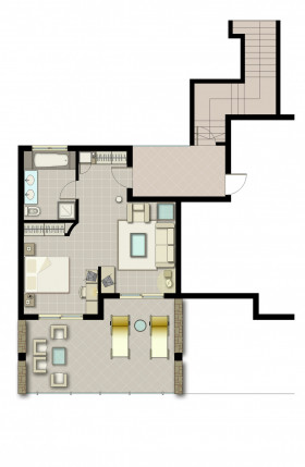 One bedroom Residence Grand Balcony Marina Front (50 m²)