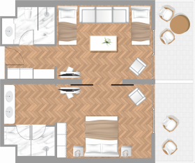 Deluxe Family Suite Sea View (64 m²)