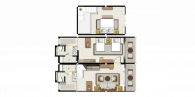 Two Bedroom Duplex Suite (91 m²)