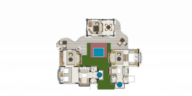 Two Bedroom Grand Deluxe Beachfront Villa with Jacuzzi (176 m²)