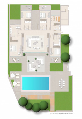 Deluxe Four Bedroom Villa Private Pool Garden View (260 m²)