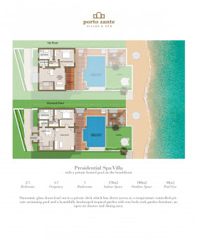 Presidential Spa Villa beachfront with swimming pool