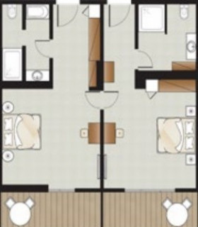 2-Bedroom Family Suite, Main Building, Garden View (60 m2)