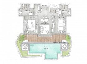 Sky Penthouse with Pool – Two Bedroom