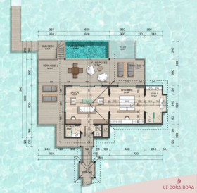 End of Pontoon Overwater Suite with Pool