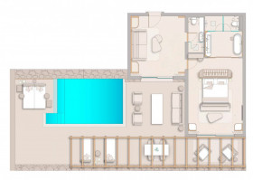 The Collection One Bedroom Suite Sea View with Private Pool (65 m2 + 60 m2 exteriér)