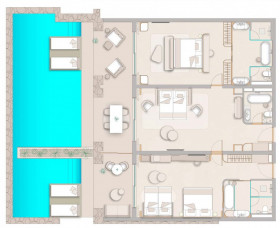 The Collection Two Bedroom Suite with Private Pool (126 m2 + 60 m2 exteriér)
