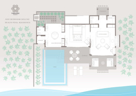 One Bedroom Deluxe Beach Pool Residence (245 m2)