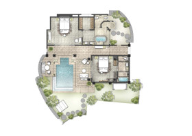 Family Beachfront Luxury Suite Pool Villa (163 m2)