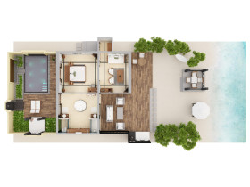 Deluxe Beach Villa with Family Private Pool (400 m2)